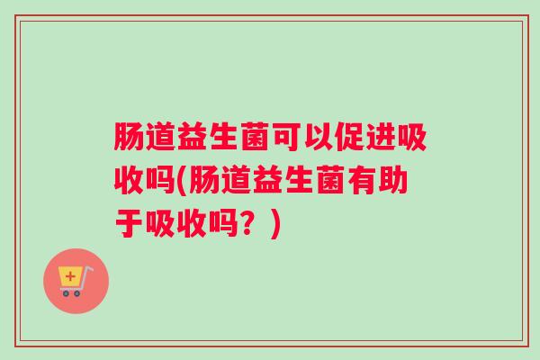 肠道益生菌可以促进吸收吗(肠道益生菌有助于吸收吗？)