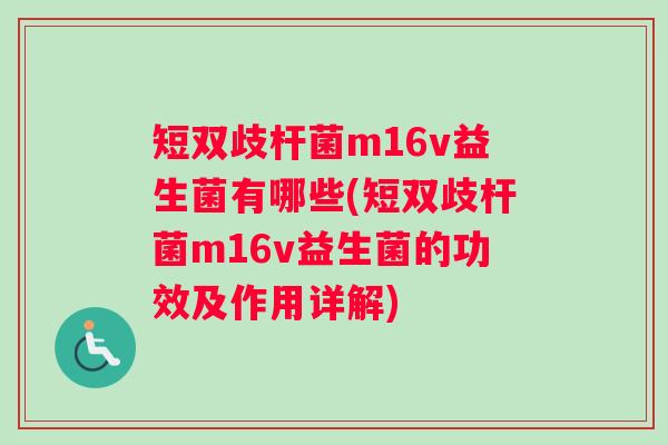 短双歧杆菌m16v益生菌有哪些(短双歧杆菌m16v益生菌的功效及作用详解)
