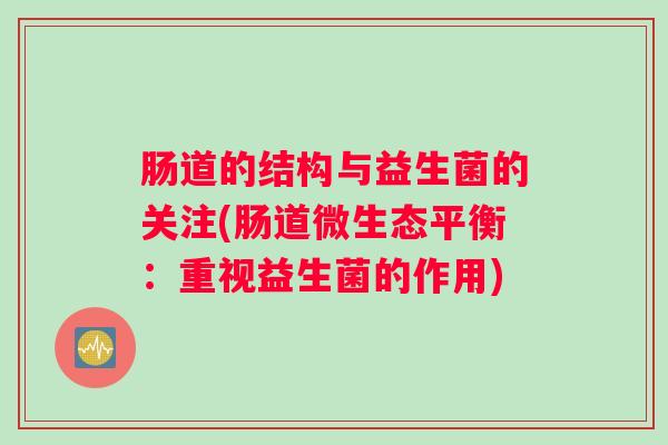 肠道的结构与益生菌的关注(肠道微生态平衡：重视益生菌的作用)