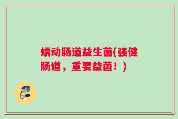 蠕动肠道益生菌(强健肠道，重要益菌！)