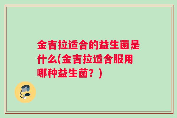金吉拉适合的益生菌是什么(金吉拉适合服用哪种益生菌？)