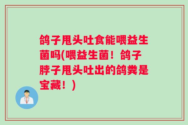 鸽子甩头吐食能喂益生菌吗(喂益生菌！鸽子脖子甩头吐出的鸽粪是宝藏！)