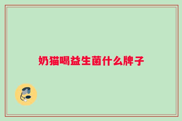 奶猫喝益生菌什么牌子