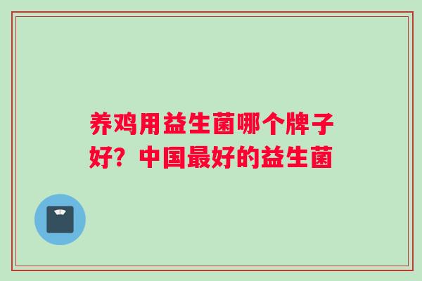 养鸡用益生菌哪个牌子好？中国最好的益生菌