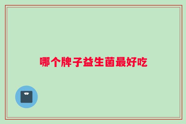 哪个牌子益生菌最好吃