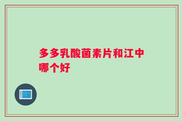 多多乳酸菌素片和江中哪个好