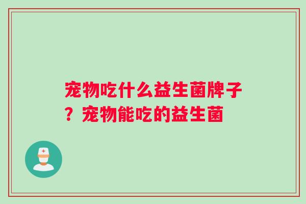 宠物吃什么益生菌牌子？宠物能吃的益生菌
