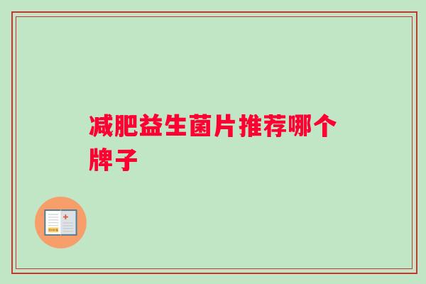 减肥益生菌片推荐哪个牌子