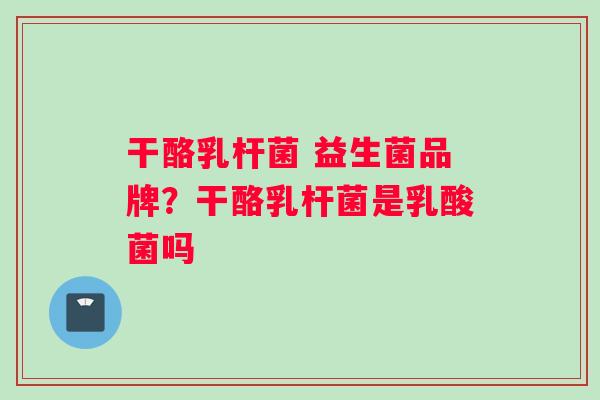 干酪乳杆菌 益生菌品牌？干酪乳杆菌是乳酸菌吗