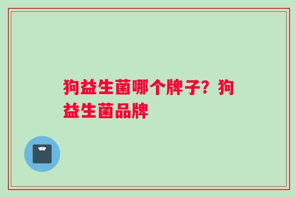 狗益生菌哪个牌子？狗益生菌品牌