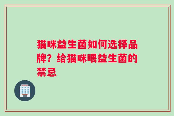猫咪益生菌如何选择品牌？给猫咪喂益生菌的禁忌