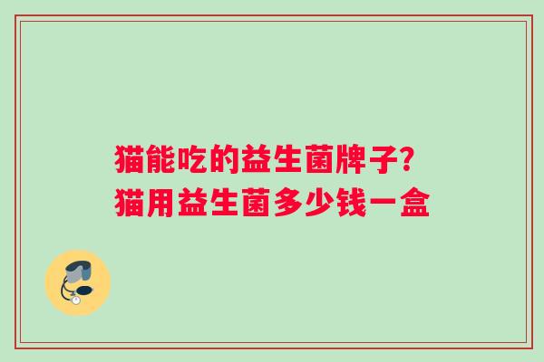 猫能吃的益生菌牌子？猫用益生菌多少钱一盒