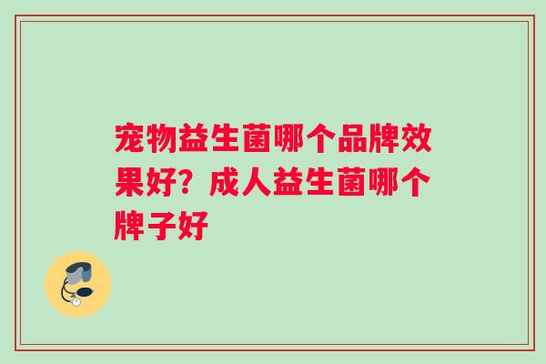 宠物益生菌哪个品牌效果好？成人益生菌哪个牌子好