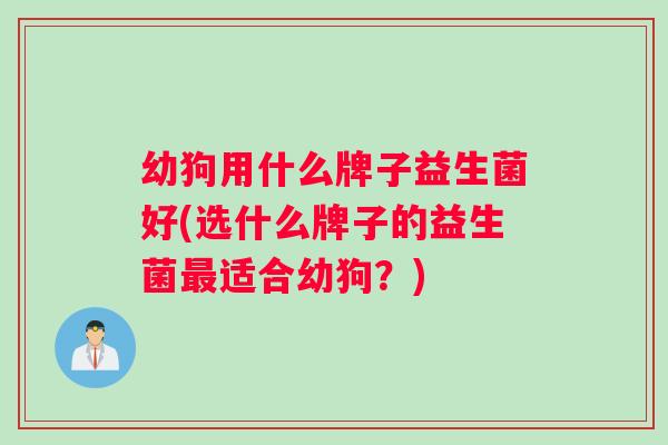 幼狗用什么牌子益生菌好(选什么牌子的益生菌最适合幼狗？)