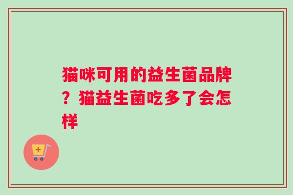 猫咪可用的益生菌品牌？猫益生菌吃多了会怎样