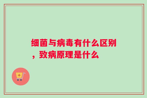 细菌与病毒有什么区别，致病原理是什么