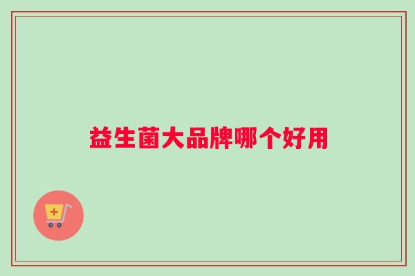 益生菌大品牌哪个好用