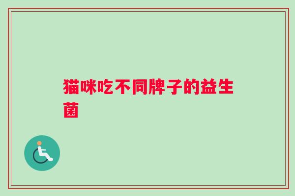 猫咪吃不同牌子的益生菌