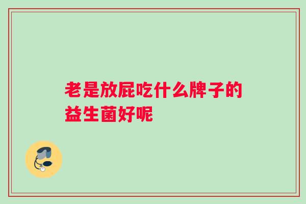 老是放屁吃什么牌子的益生菌好呢