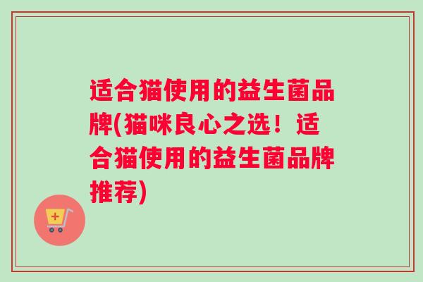 适合猫使用的益生菌品牌(猫咪良心之选！适合猫使用的益生菌品牌推荐)