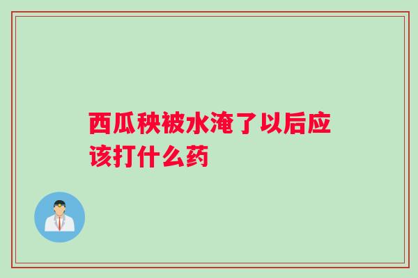 西瓜秧被水淹了以后应该打什么药