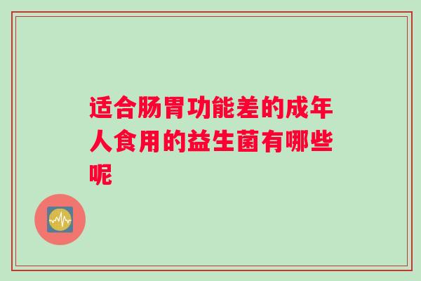 适合肠胃功能差的成年人食用的益生菌有哪些呢