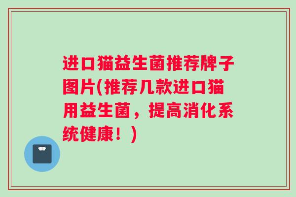 进口猫益生菌推荐牌子图片(推荐几款进口猫用益生菌，提高消化系统健康！)