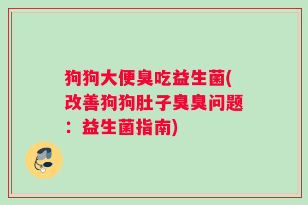 狗狗大便臭吃益生菌(改善狗狗肚子臭臭问题：益生菌指南)