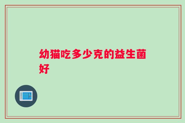 幼猫吃多少克的益生菌好