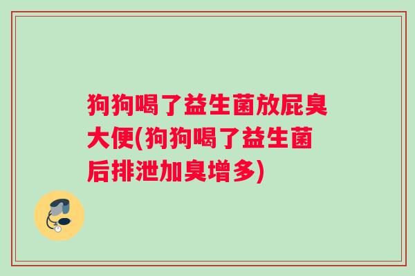 狗狗喝了益生菌放屁臭大便(狗狗喝了益生菌后排泄加臭增多)