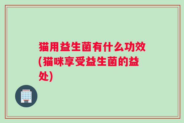 猫用益生菌有什么功效(猫咪享受益生菌的益处)