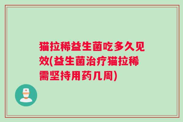 猫拉稀益生菌吃多久见效(益生菌治疗猫拉稀需坚持用药几周)