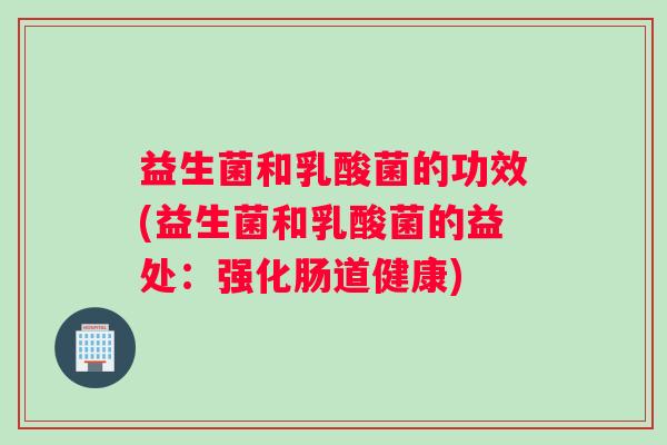 益生菌和乳酸菌的功效(益生菌和乳酸菌的益处：强化肠道健康)