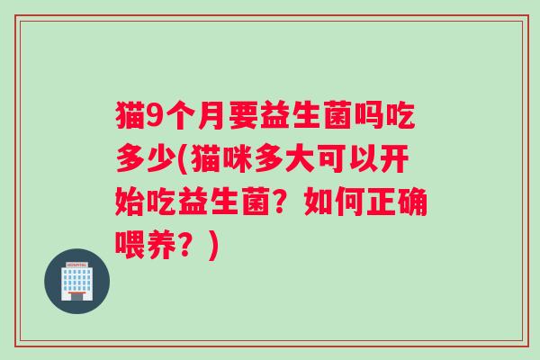 猫9个月要益生菌吗吃多少(猫咪多大可以开始吃益生菌？如何正确喂养？)