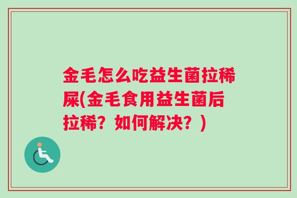 金毛怎么吃益生菌拉稀屎(金毛食用益生菌后拉稀？如何解决？)