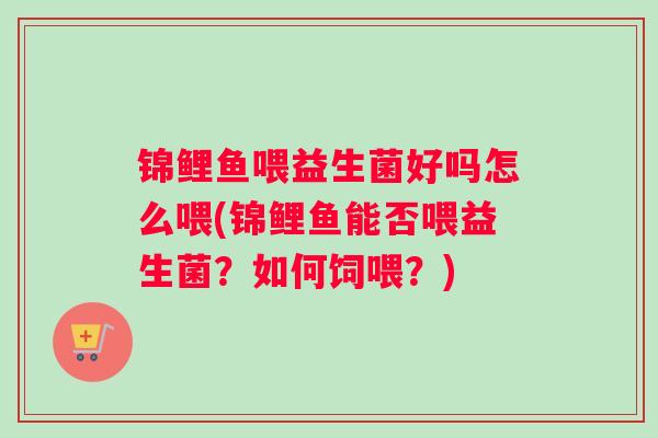 锦鲤鱼喂益生菌好吗怎么喂(锦鲤鱼能否喂益生菌？如何饲喂？)