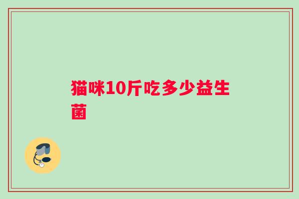 猫咪10斤吃多少益生菌