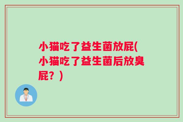小猫吃了益生菌放屁(小猫吃了益生菌后放臭屁？)