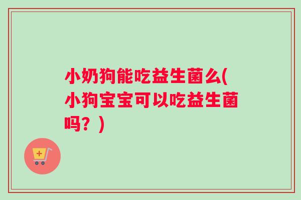 小奶狗能吃益生菌么(小狗宝宝可以吃益生菌吗？)
