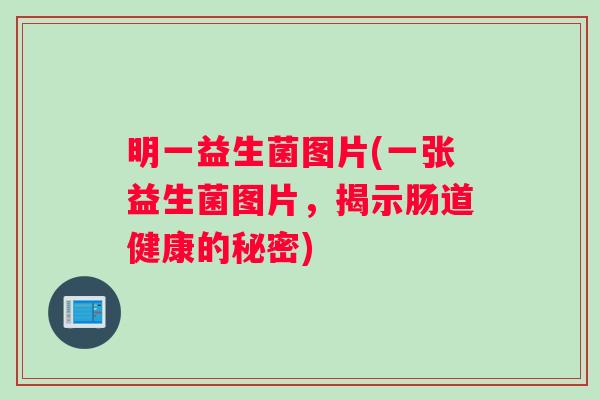 明一益生菌图片(一张益生菌图片，揭示肠道健康的秘密)