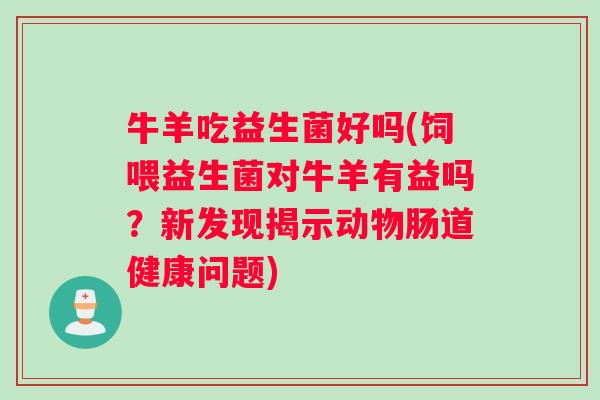 牛羊吃益生菌好吗(饲喂益生菌对牛羊有益吗？新发现揭示动物肠道健康问题)