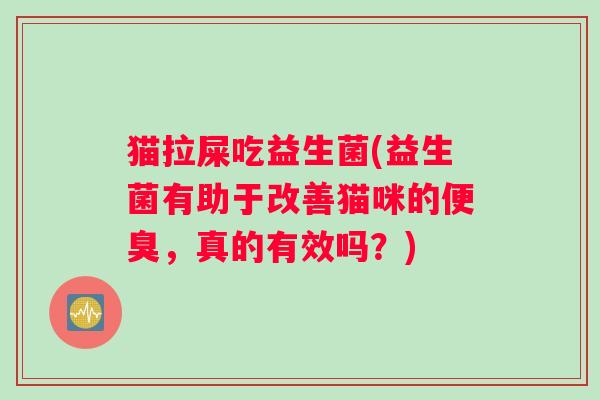 猫拉屎吃益生菌(益生菌有助于改善猫咪的便臭，真的有效吗？)