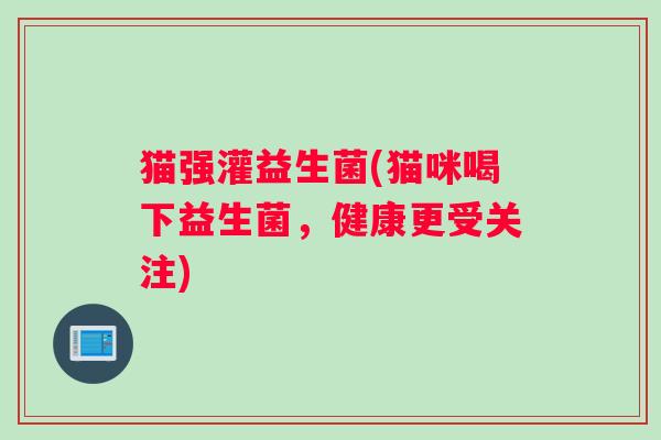猫强灌益生菌(猫咪喝下益生菌，健康更受关注)