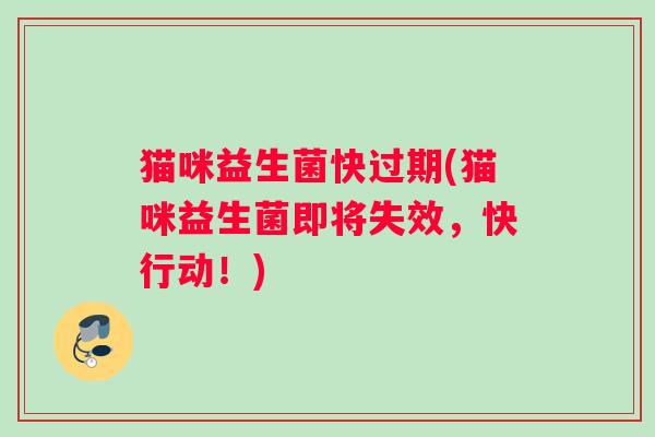 猫咪益生菌快过期(猫咪益生菌即将失效，快行动！)