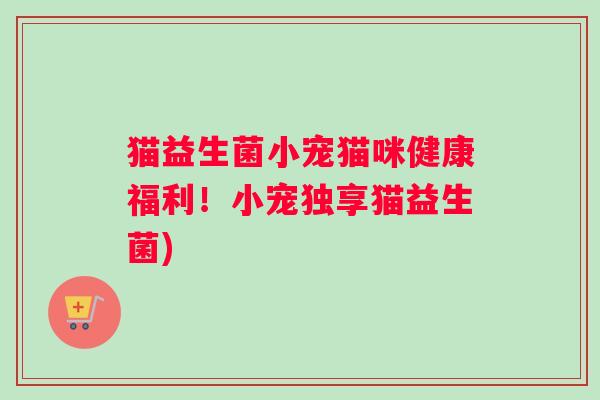 猫益生菌小宠猫咪健康福利！小宠独享猫益生菌)