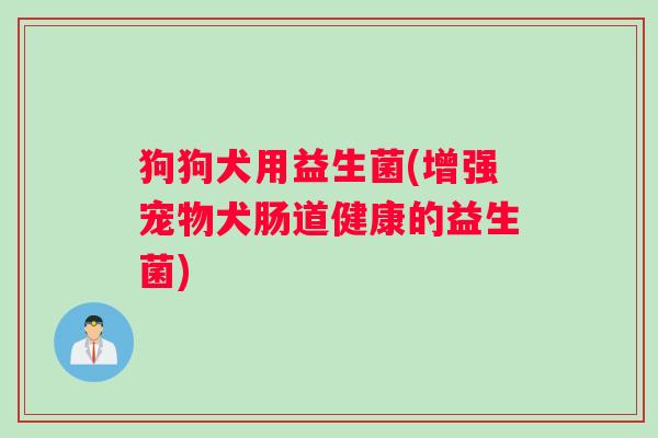 狗狗犬用益生菌(增强宠物犬肠道健康的益生菌)