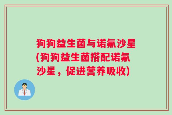 狗狗益生菌与诺氟沙星(狗狗益生菌搭配诺氟沙星，促进营养吸收)