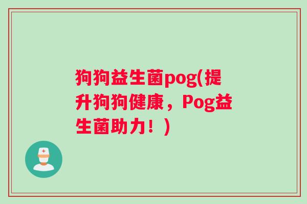 狗狗益生菌pog(提升狗狗健康，Pog益生菌助力！)