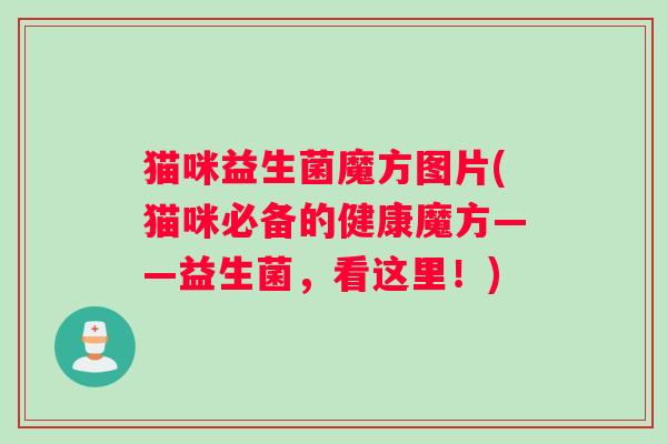 猫咪益生菌魔方图片(猫咪必备的健康魔方——益生菌，看这里！)