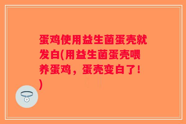 蛋鸡使用益生菌蛋壳就发白(用益生菌蛋壳喂养蛋鸡，蛋壳变白了！)
